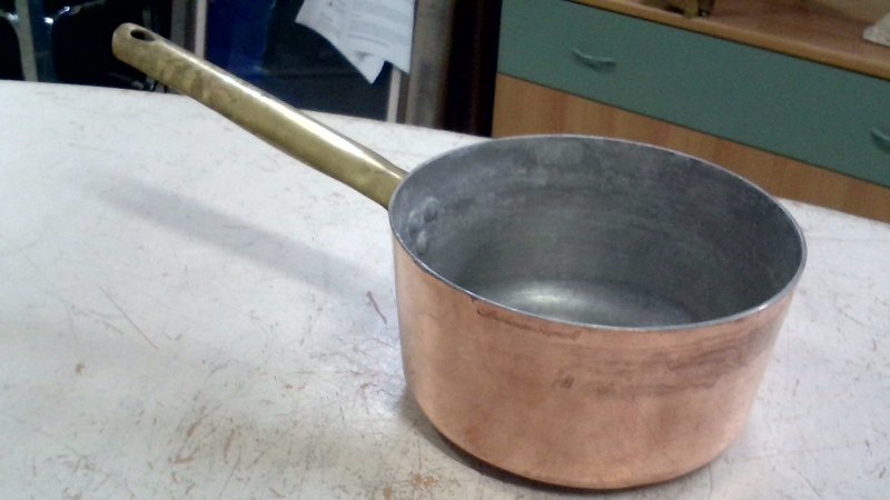 Pentolino Rame /ottone Agnelli   18cm  Stagno Da Rivedere   V