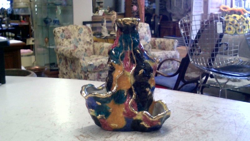 Bottiglia/vaso Ceramica Smaltata Coronetti Cunardo Anni '50  Piccoli Difetti  V
