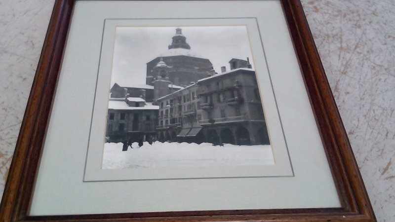 Quadro Fotografico "piazza Vittoria Pavia" 17x23 Cornice Legno   V