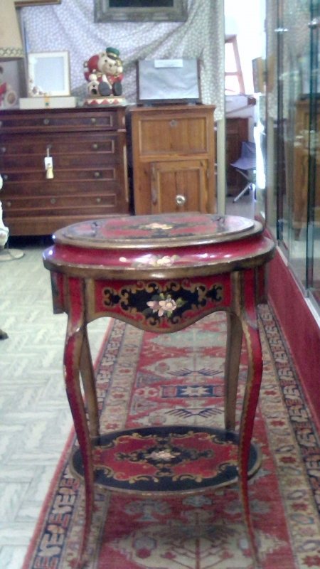 Mobiletto "giardinette"  In Legno Dipinto Con Vassoio/contenitore    V