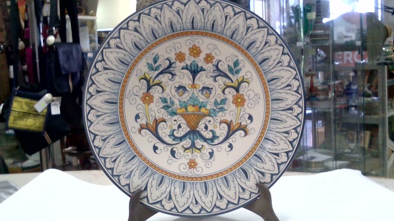 Piatto Decorativo Deruta  Nicolini   35cm  Con Supporto   V