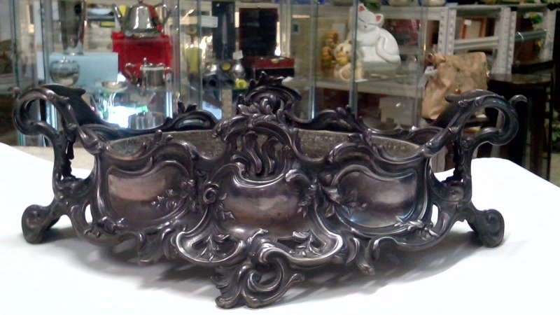 Giardinette In Metallo Francese  Art Nouveau  48x20x16   V
