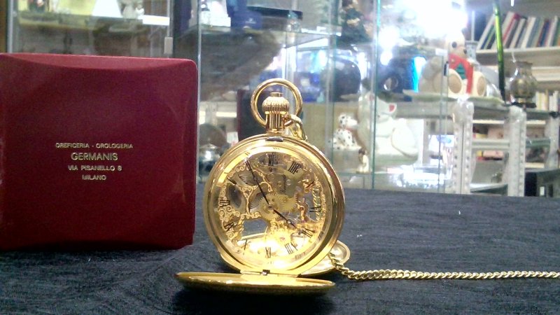 KIENZLE  Orologio Da Tasca Dorato Con Movimento Meccanico Scheletrato  Cassa A Doppia Aper