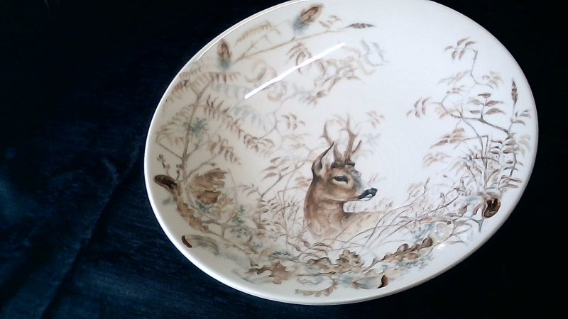SOLOGNE  Faiencerie De Gien France Grande Piatto  Plate … G…teaux  