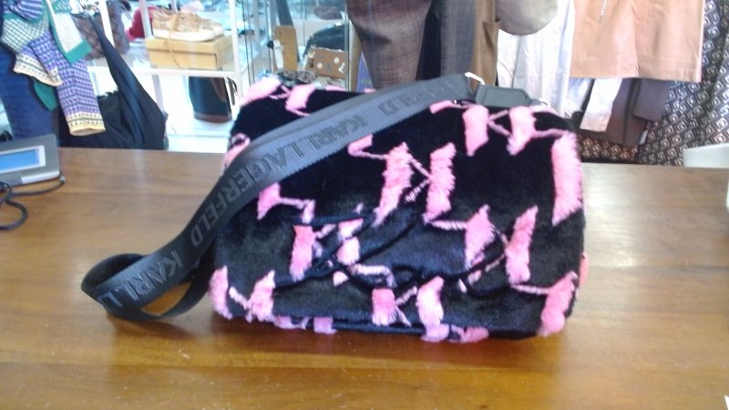 BORSA TRACOLLA KARLA LAGERFIELD K/SIGNATURE FAUX-FUR LARGE 