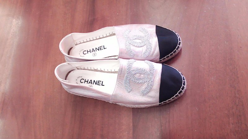Espadrillas Chanel In Pelle Rosa E Nera 38 R