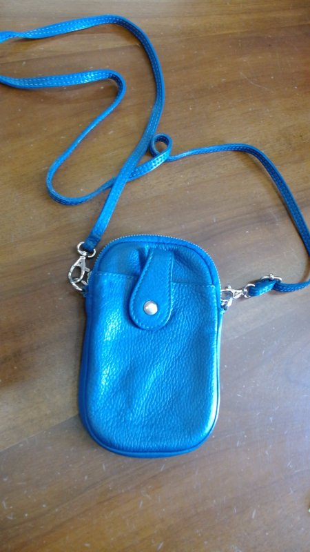 PORTATELEFONO TRACOLLINA PELLE BLU K 