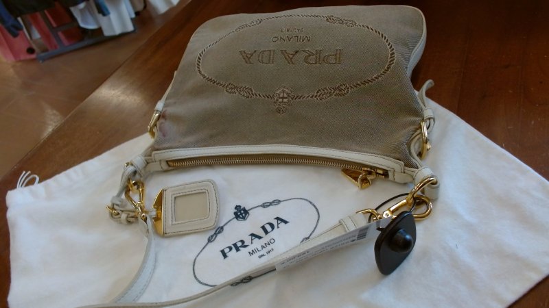 Borsa Canvas Prada Vintage Con Difetti Di Usura R