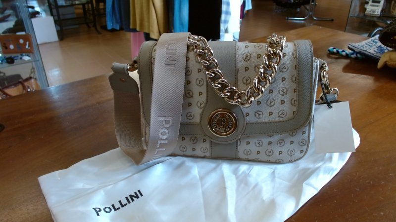BORSA POLLINI HERITAGE CON CATENA AVORIO/GHIACCIO K 